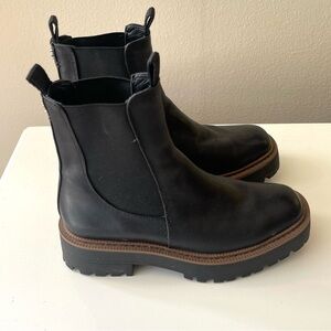 SAM EDELMAN Black Leather Ankle Boots Size 6 M